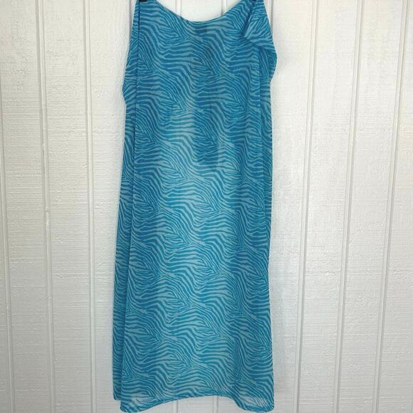 Express Blue Zebra Print Sarong Swim Cover Up Beach Resort One Size - Picture 4 of 5